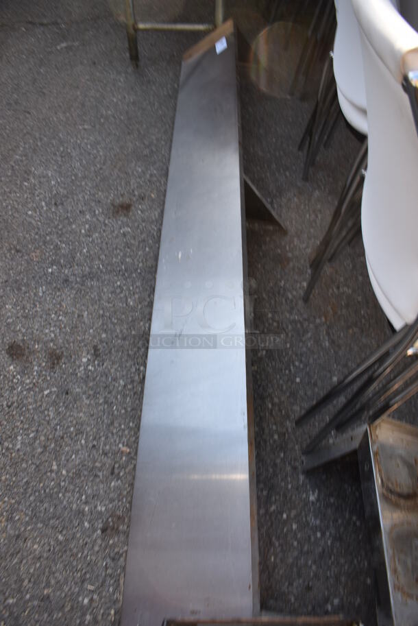 Metal Shelf w/ Wall Mount Brackets. 87x12x11 - Image 2 of 3