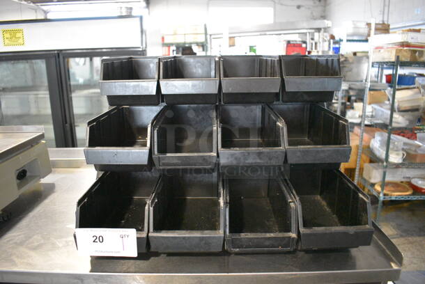 Black Poly Countertop 12 Container Holder. 25x23x13