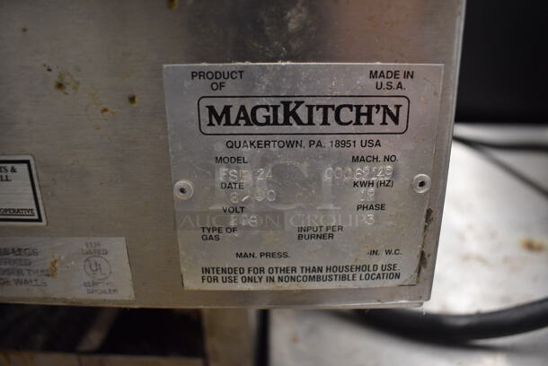 MagiKitch'n FSE 24 Stainless Steel Commercial Electric Powered Charbroiler Grill w/ Under Shelf on Commercial Casters. 208 Volts, 3 Phase. 27x34x43 - Image 4 of 7