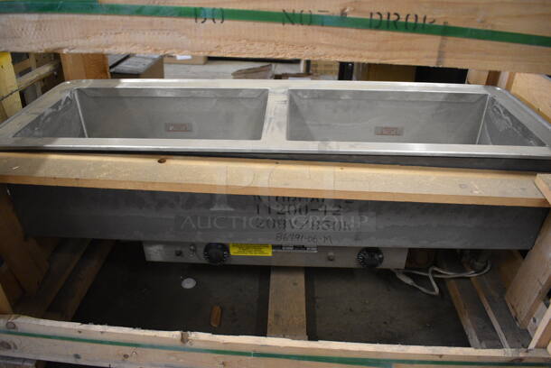 BRAND NEW! Atlas Model WIHLD&M-2 Stainless Steel Commercial 2 Bay Drop In Warmer. 208/240 Volts, 1 Phase. 45.5x16x13