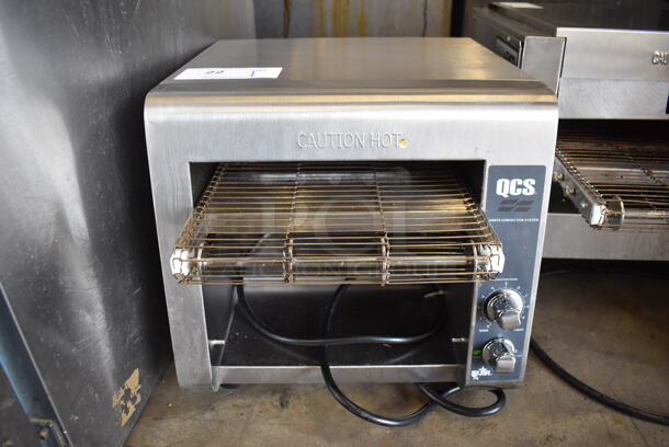 Star Holman QCS-1-350C Stainless Steel Commercial Countertop Electric Powered Conveyor Oven. 120 Volts, 1 Phase. 14x17x13. Tested and Working!