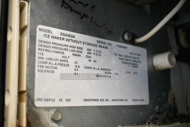 Manitowoc SD0452A Stainless Steel Commercial Ice Head on Cornelius Stainless Steel Commercial 8 Flavor Carbonated Beverage Machine and Duke Stainless Steel Commercial Soda Station. 115 Volts, 1 Phase.  - Image 8 of 8