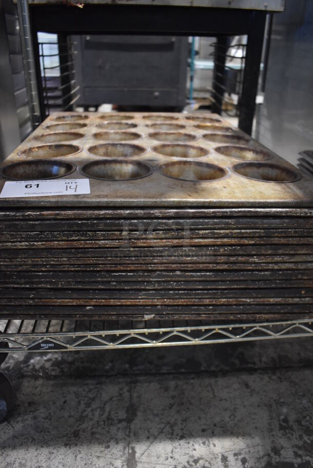 14 Metal 20 Cup Muffin Baking Pans. 18x26x2. 14 Times Your Bid! - Image 2 of 5