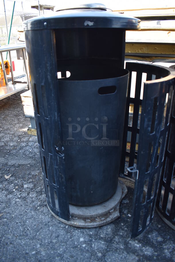 2 Black Metal Trash Can Shells. 22x22x45. 2 Times Your Bid! - Image 2 of 3