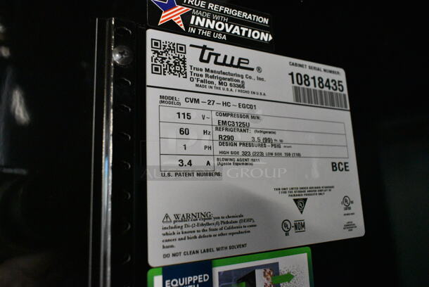 BRAND NEW SCRATCH AND DENT! 2024 True CVM-27-HC Metal Commercial Single Door Reach In Cooler Merchandiser w/ Poly Coated Racks. See Pictures for Broken Glass. 115 Volts, 1 Phase. Tested and Working! - Image 8 of 8