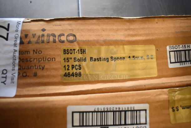 2 Boxes of 12 BRAND NEW! Winco BSOT-15H Serving Spoons. 15". 2 Times Your Bid! - Image 4 of 4