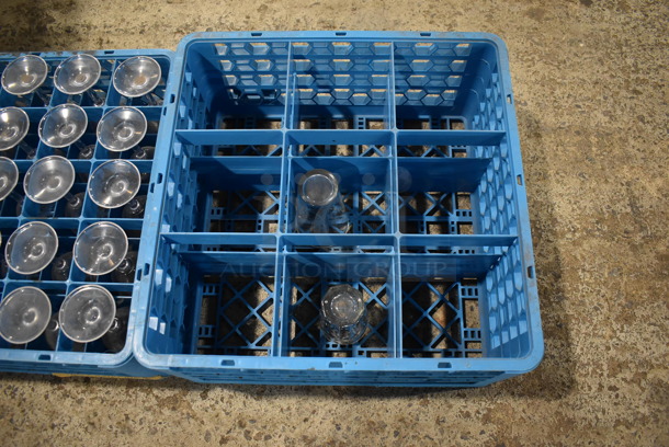 ALL ONE MONEY! Lot of 8 Dish Caddies on Dish Caddy Dolly w/ Various Glasses Including Wine Glasses and Ceramic Mugs - Image 3 of 12