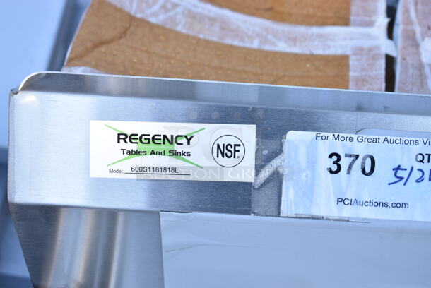 BRAND NEW SCRATCH AND DENT! Regency 600S1181818L Stainless Steel Single Bay Sink w/ Left Side Drain Board. Bay 18x14. Drain Board 16x19 - Image 7 of 7