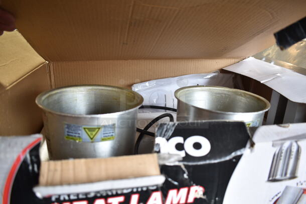 IN ORIGINAL BOX! Winco EHL-2 Metal 2 Head Warming Lamp.  - Image 3 of 4