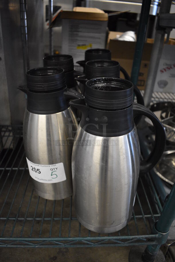 5 Stainless Steel Coffee Urns. 7x5x12. 5 Times Your Bid!