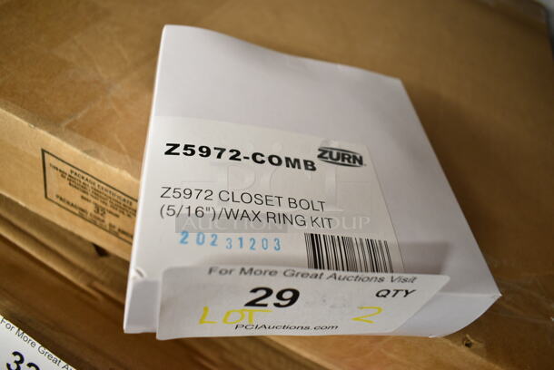 Lot of 2 BRAND NEW SCRATCH AND DENT! Items; Zurn 6000AV-ONE AquaVantage AV Exposed Manual Diaphragm High Efficiency Toilet Flush Valve - 1.1 Gallons Per Flush and Zurn Z5972-COMB Closet Bolt.  - Image 4 of 4