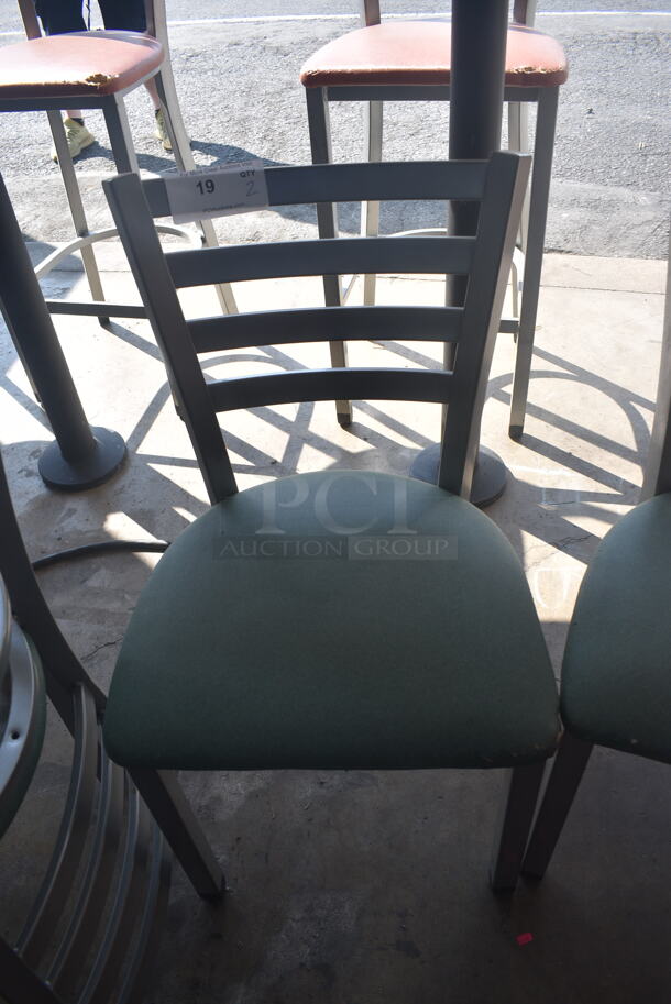 2 Ladderback Chairs w/ Green Cushions. 2 Times Your Bid! - Image 2 of 4