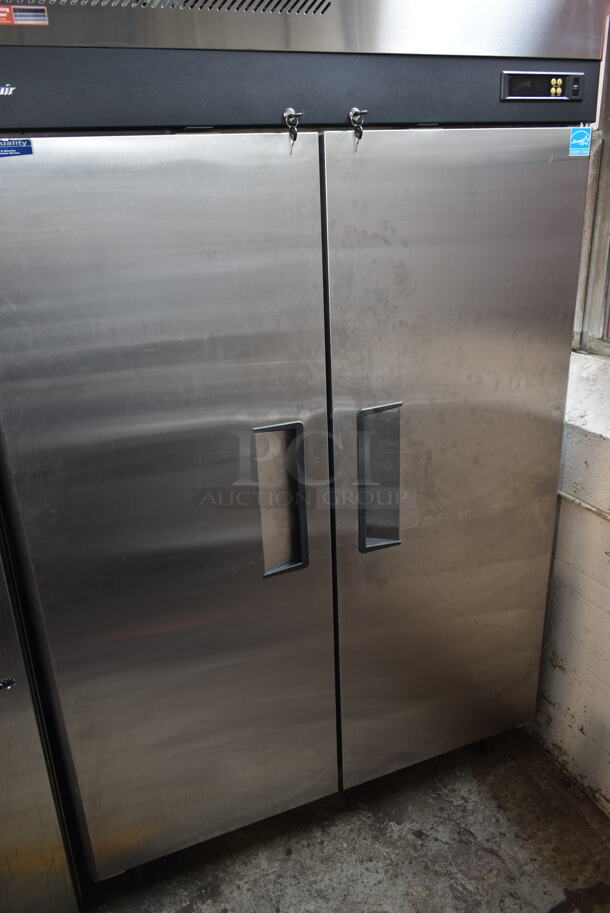 Turbo Air M3F47-2-N Stainless Steel Commercial 2 Door Reach In Freezer w/ Poly Coated Racks on Commercial Casters. 115 Volts, 1 Phase. Tested and Working! - Image 3 of 8