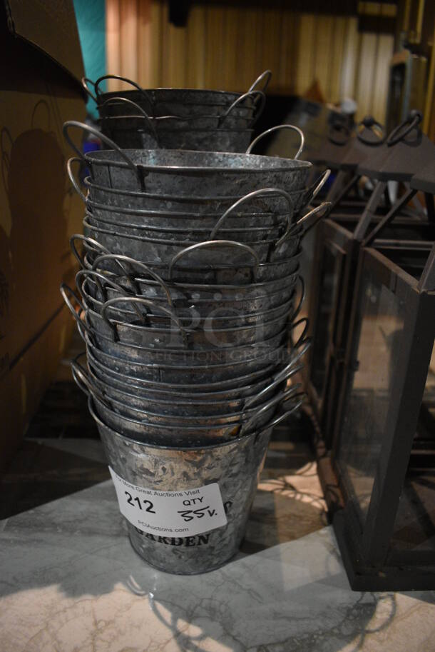 35 Various Metal Buckets. Includes 7.5x6x6.5. 35 Times Your Bid! (bar) - Image 1 of 4
