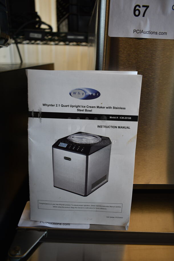 BRAND NEW SCRATCH AND DENT! Whynter ICM-201SB 2.1 Quart Countertop Automatic Ice Cream Maker. 115 Volts, 1 Phase. Tested and Working! - Image 7 of 8