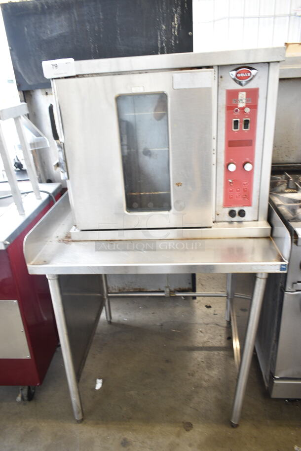 Wells OC-1 Stainless Steel Commercial Electric Powered Half Size Convection Oven w/ View Through Door, Metal Oven Racks on Stainless Steel Equipment Stand. 208 Volts. - Image 1 of 6