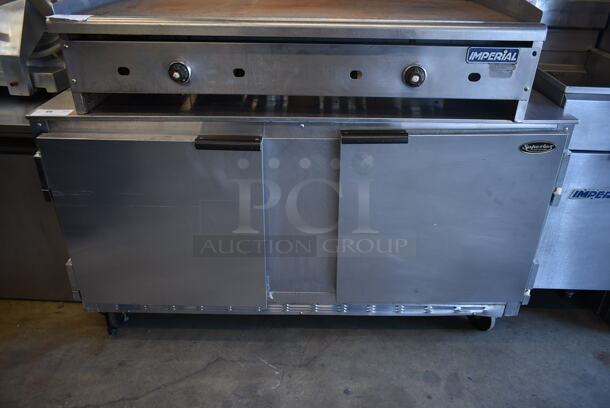 Beverage Air UCR60A Stainless Steel Commercial 2 Door Undercounter Cooler on Commercial Casters. 115 Volts, 1 Phase. Tested and Working! - Image 1 of 7