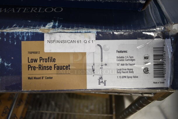 BRAND NEW SCRATCH AND DENT! Waterloo 750PRD812 1.15 GPM Deck-Mounted Pre-Rinse Faucet with 8" Centers and 12" Add-On Faucet - Image 4 of 4
