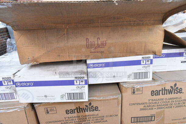 36 BRAND NEW! Items Including .Flyer Pitcher, Cocktail Tray 5", Revol BC0312 Glasses, Elara FED201Elastipolymer Gloves, Earthwide Bagasse Clamshells. 36 Times Your Bid!  - Image 12 of 12