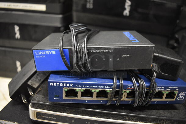 5 Various Items; Acer Veriton Unit, D Link 10/100 Switch, DES-1108 Ethernet Switch, Netgear ProSafe Switch and Linksys SE3005 Ethernet Switch. Includes 11x5x1.5. 5 Times Your Bid! - Image 4 of 5