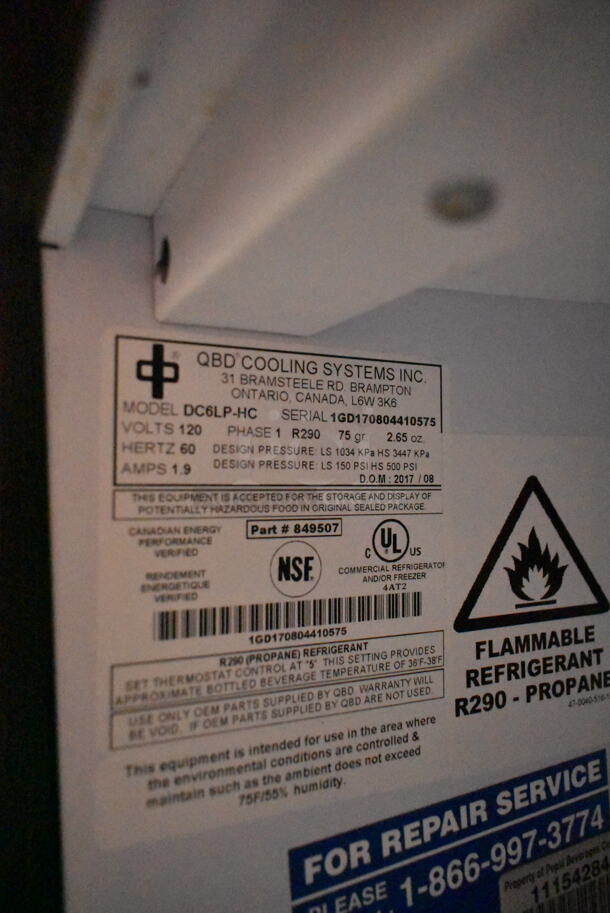 QBD DC6LP-HC Metal Commercial Mini Cooler Merchandiser w/ Poly Coated Racks. 120 Volts, 1 Phase. Tested and Working! - Image 4 of 4