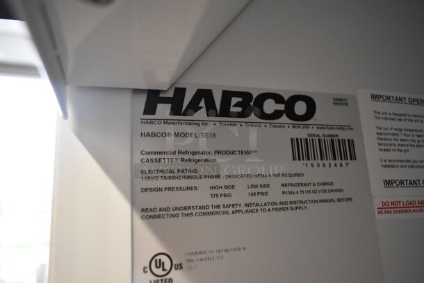 2019 Habco SE18 Metal Commercial Single Door Reach In Cooler Merchandiser. 115 Volts, 1 Phase. Tested and Working! - Image 5 of 5