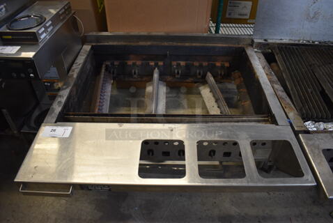 Wolf Stainless Steel Commercial Countertop Natural Gas Powered Charbroiler Grill. Missing Grates. 36x36x15