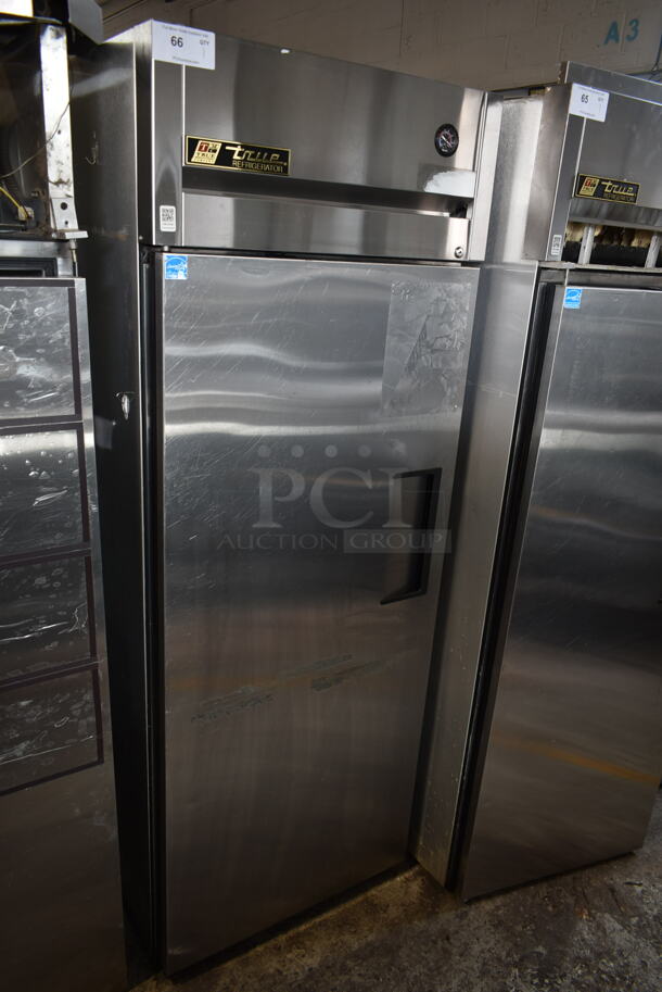 2016 True TG1R-2S ENERGY STAR Stainless Steel Commercial Single Door Reach In Cooler w/ Poly Coated Racks. 115 Volts, 1 Phase. Tested and Working! - Image 1 of 5