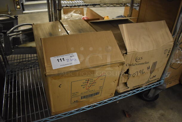 2 Boxes of BRAND NEW! Items; 18 Chef & Sommelier Wine Glasses and 16 Reno White Ceramic Plates. Includes 9x9x2, 2.5x2.5x9. 2 Times Your Bid! - Image 2 of 12