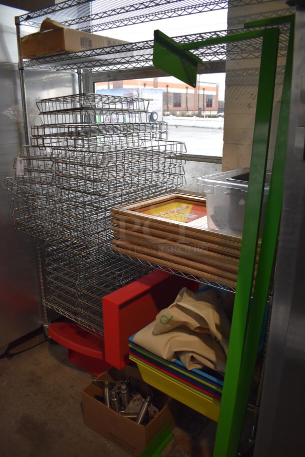 ALL ONE MONEY! Metro Lot of Various Items Including Metal Baskets, Poly Bins and Metal Legs. Does Not Include Shelving Unit - Image 1 of 8