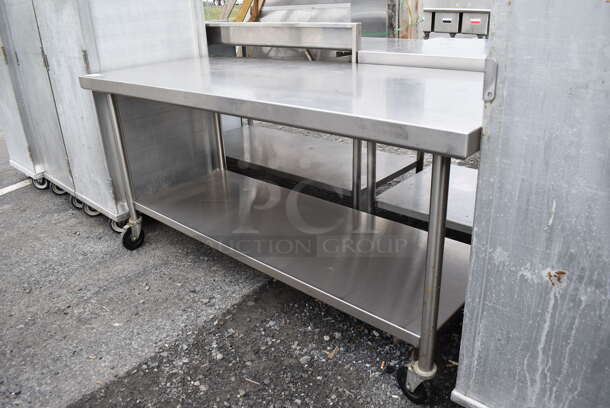 Stainless Steel Commercial Table w/ Under Shelf on Commercial Casters. 72x30x34 - Image 2 of 4