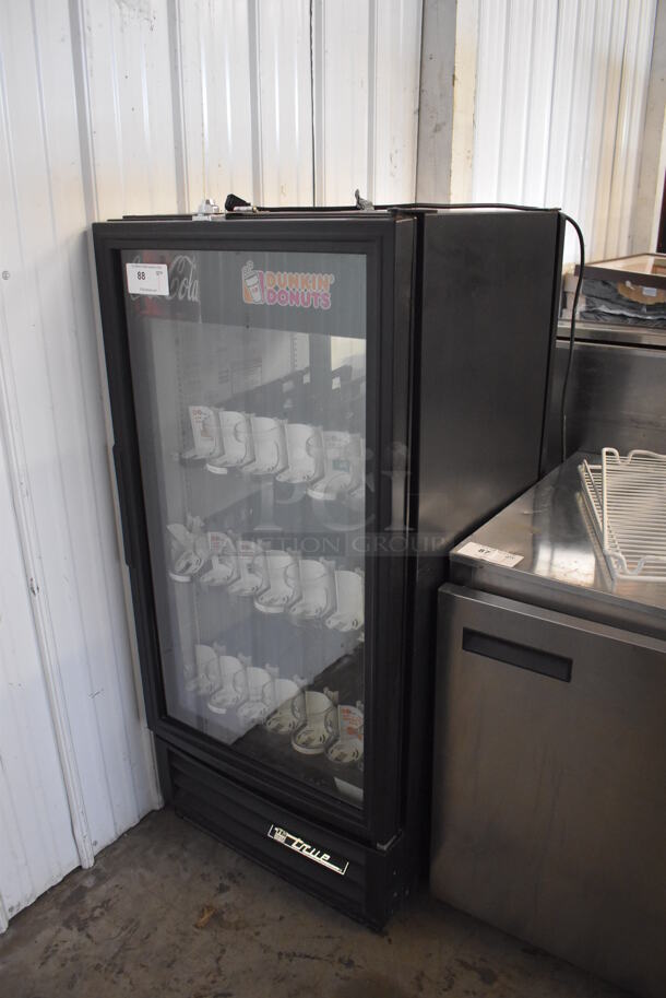 2012 True GDM-10PT Metal Commercial Single Door Reach In Pass Through Cooler Merchandiser w/ Poly Coated Racks. 115 Volts, 1 Phase. Tested and Does Not Power On - Image 2 of 4