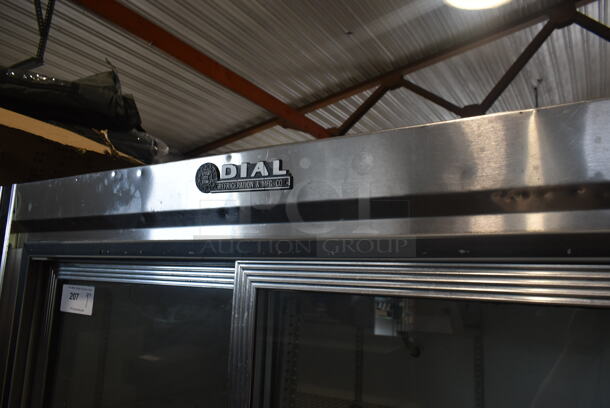 Dial Stainless Steel Commercial 2 Door Reach In Cooler Merchandiser. 115 Volts, 1 Phase. Tested and Powers On But Does Not Get Cold
 - Image 3 of 9