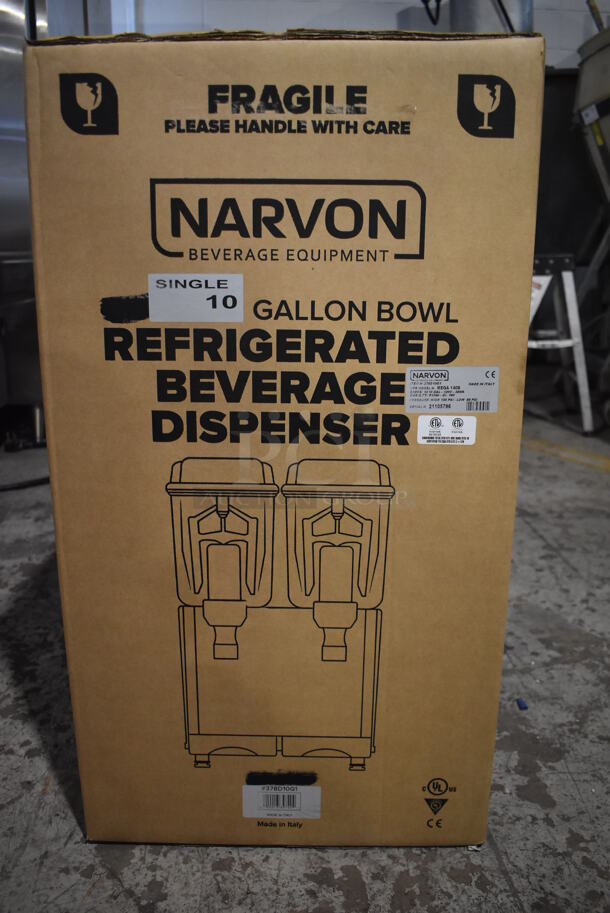 BRAND NEW IN BOX! Narvon MEGA 140S 378D10G1 Stainless Steel Commercial Single 10 Gallon Bowl Refrigerated Beverage Dispenser. 120 Volts, 1 Phase. Tested and Working! - Image 2 of 4