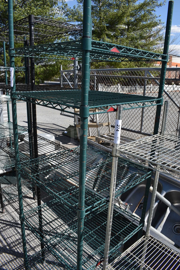 Metro Green Finish 5 Tier Shelving Unit. BUYER MUST DISMANTLE. PCI CANNOT DISMANTLE FOR SHIPPING. PLEASE CONSIDER FREIGHT CHARGES. 24x24x74.5 - Image 2 of 3
