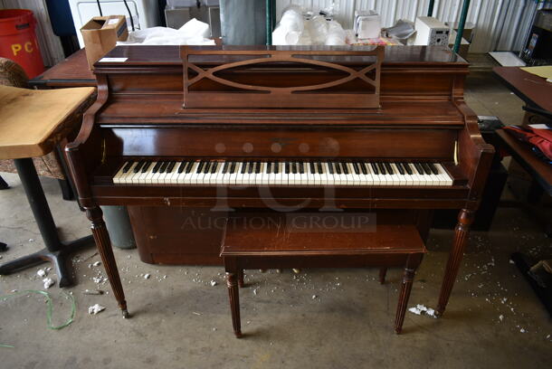 Hardman Wood Pattern Piano w/ Bench.