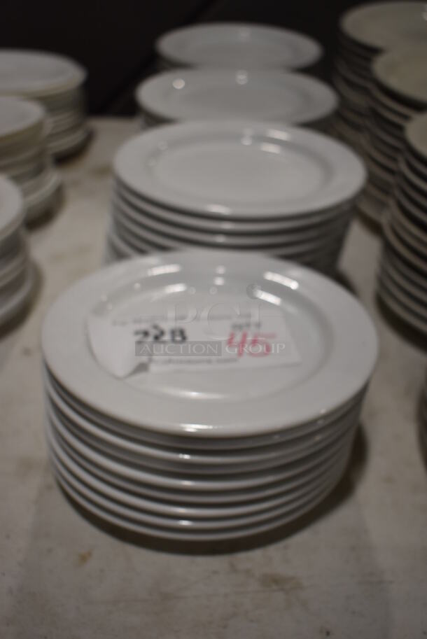 45 White Ceramic Plates. 6.5x6.5x1. 45 Times Your Bid! - Image 2 of 4