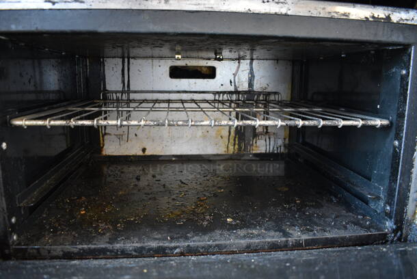 American Range Stainless Steel Commercial Natural Gas Powered 4 Burner Range w/ Flat Top, Oven, Convection Oven, Over Shelf and Back Splash on Commercial Casters. 72x33x57 - Image 7 of 7