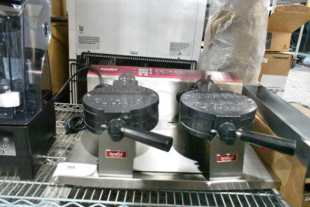 BRAND NEW SCRATCH AND DENT! 2023 Estella 348WBMX2A Double Belgian Waffle Maker. 120 Volts, 1 Phase. Tested and Working! - Image 2 of 6