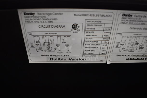 BRAND NEW SCRATCH AND DENT! Danby DBC162BLSST Stainless Steel Mini Single Door Reach In Cooler Merchandiser. 115 Volts, 1 Phase. 24x24.5x35. Tested and Working! - Image 6 of 7