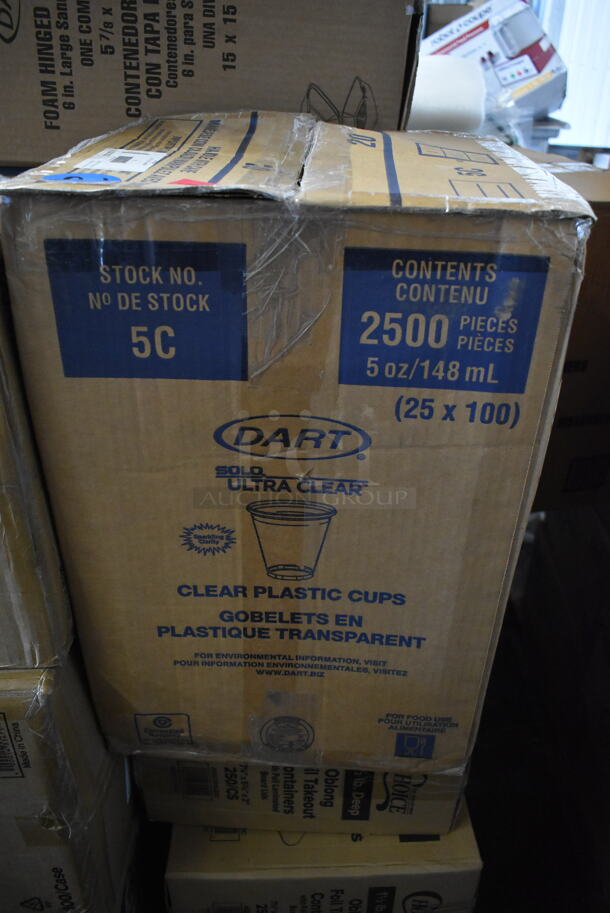 PALLET LOT of 13 BRAND NEW! Boxes Including 500TO993 Choice 9" x 9" x 3" Microwavable 1-Compartment Black / Clear Plastic Hinged Container - 100/Case, Solo Ultra Clear&#8482; 5C 5 oz. Clear PET Plastic Cold Cup - 2500/Case, 3 Box 612LOB15LBDC Choice 1.5 lb. Deep Oblong Foil Take-Out Container with Board Lid - 250/Case, 128HD12COMBO ChoiceHD 12 oz. Microwavable Translucent Plastic Deli Container and Lid Combo Pack - 240/Case, Dart Foam Hinged Lid Container. 13 Times Your Bid! - Image 3 of 6