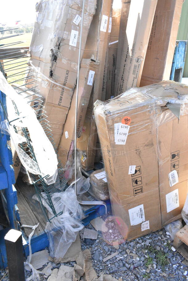 4 BRAND NEW SCRATCH AND DENT! Items Including 554LPGFS36 Backyard Pro Stainless Steel Front Shelf for LPG36 and LPG72 Grill, 177HLWBSS Avantco HLWB-SS Silver Weighted Base for HL and HLD Flexible Heat Lamps, Green Rack. 4 Times Your Bid!  - Image 5 of 9