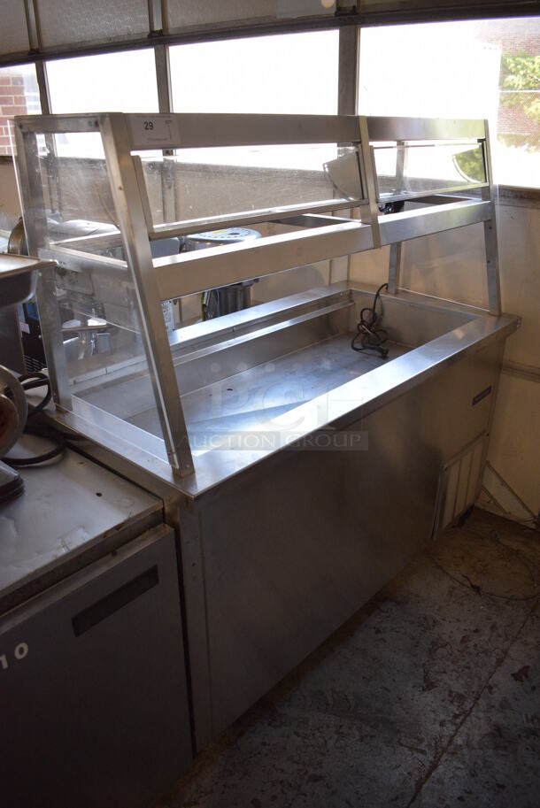 Delfield Shelleysteel Stainless Steel Commercial Refrigerated Buffet Station w/ Sneeze Guard on Commercial Casters. 115 Volts, 1 Phase. 60x30x60. Tested and Working! - Image 1 of 7