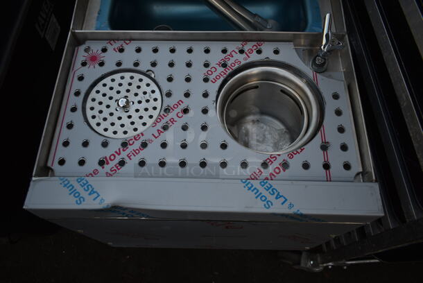 BRAND NEW SCRATCH AND DENT! Advance Tabco PRCS-25-18 Stainless Steel Commercial Single Bay Sink w/ Faucet, Handles and Water Rinsing Bin. - Image 2 of 6