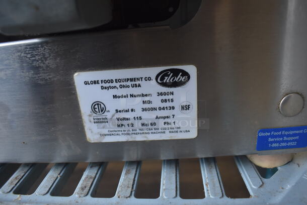 2015 Globe 3600N Stainless Steel Commercial Countertop Automatic Meat Slicer. 115 Volts, 1 Phase. 27x20x21. Tested and Working! - Image 4 of 6