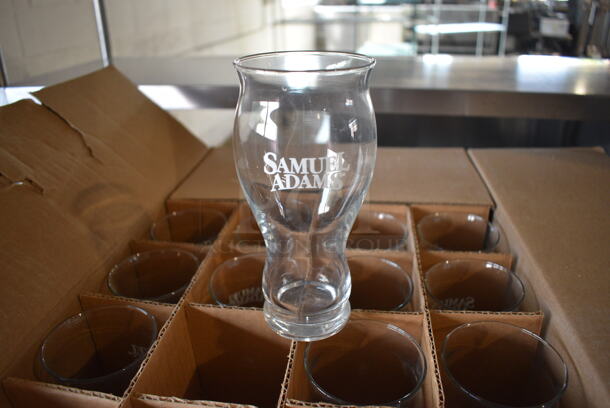 20 BRAND NEW IN BOX! Samuel Adams 16 oz Boston Lager Beverage Glasses. 3.5x3.5x6.5. 20 Times Your Bid!