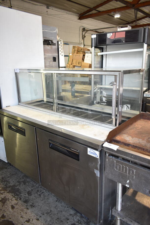 Yukon YSSU-60-16 Stainless Steel Commercial Prep Table w/ Sneeze Guard on Commercial Casters. 115 Volts, 1 Phase. Tested and Working! - Image 2 of 8