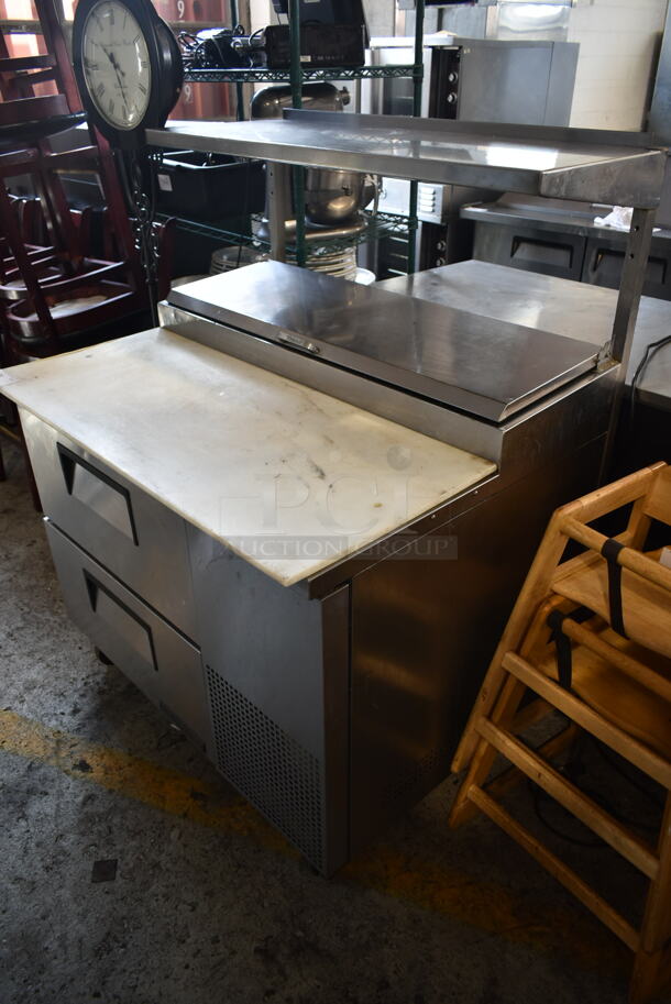 2016 True TPP-44D-2 Stainless Steel Commercial Pizza Prep Table w/ 2 Drawers on Commercial Casters. 115 Volts, 1 Phase. Tested and Powers On But Does Not Get Cold - Image 2 of 9