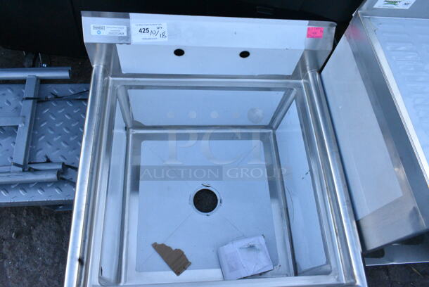 BRAND NEW SCRATCH AND DENT! Steelton 522CS12424 29 1/2" 18-Gauge Stainless Steel One Compartment Commercial Sink without Drainboard - 24" x 24" x 12" Bowl. No Legs.  - Image 4 of 5