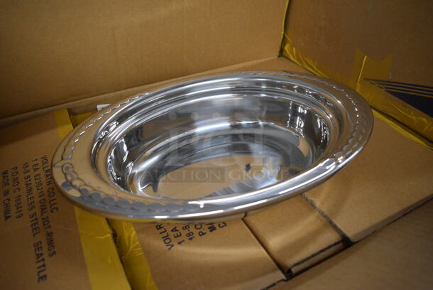 24 BRAND NEW IN BOX! Vollrath Stainless Steel Oval 2 Quart Trays. 13x9x2.5. 24 Times Your Bid! - Image 3 of 4